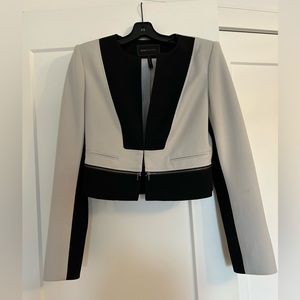 BCBG grey crop blazer size S